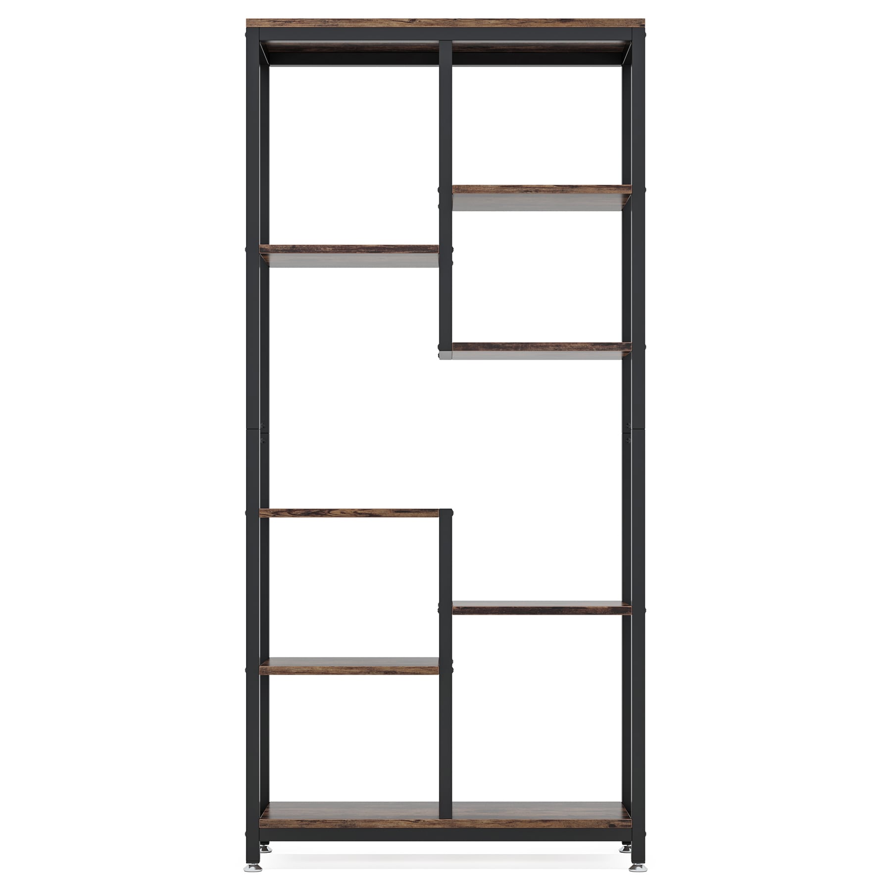 8-shelf Bookshelf, Industrial Open Bookcase Storage Display Rack_voghion.com